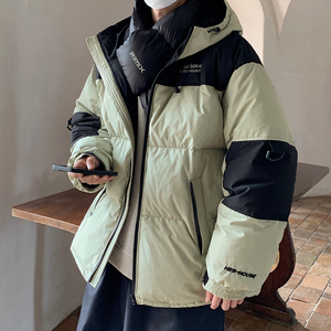 主推 美式撞色工装冲锋衣情侣棉服面包服连帽外套男H911 P138图片