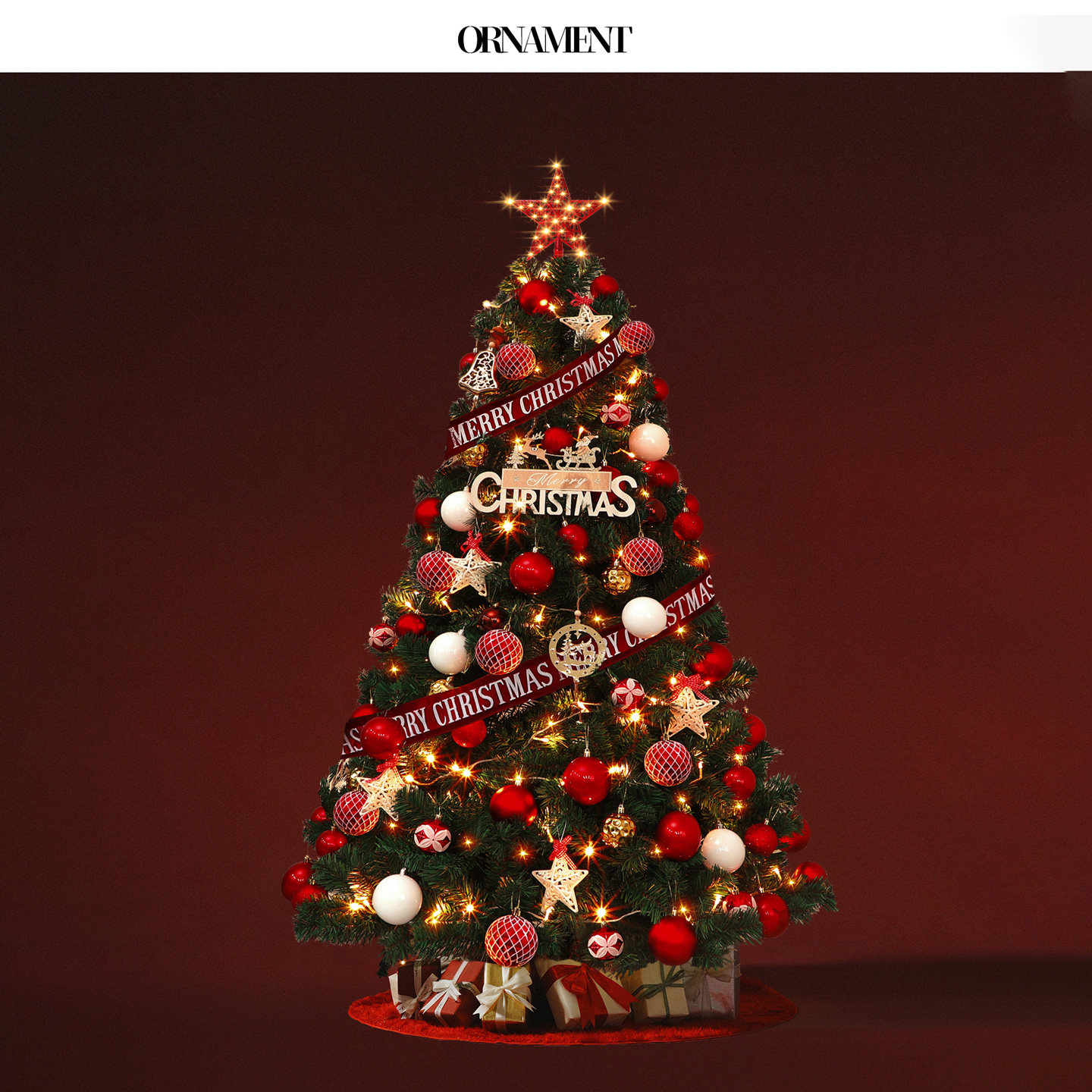 圣诞树客厅家用落地圣诞节装饰品摆件高级感豪华加密1.8m发光套餐