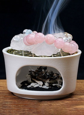 水晶净化消磁燃烧陶瓷香炉