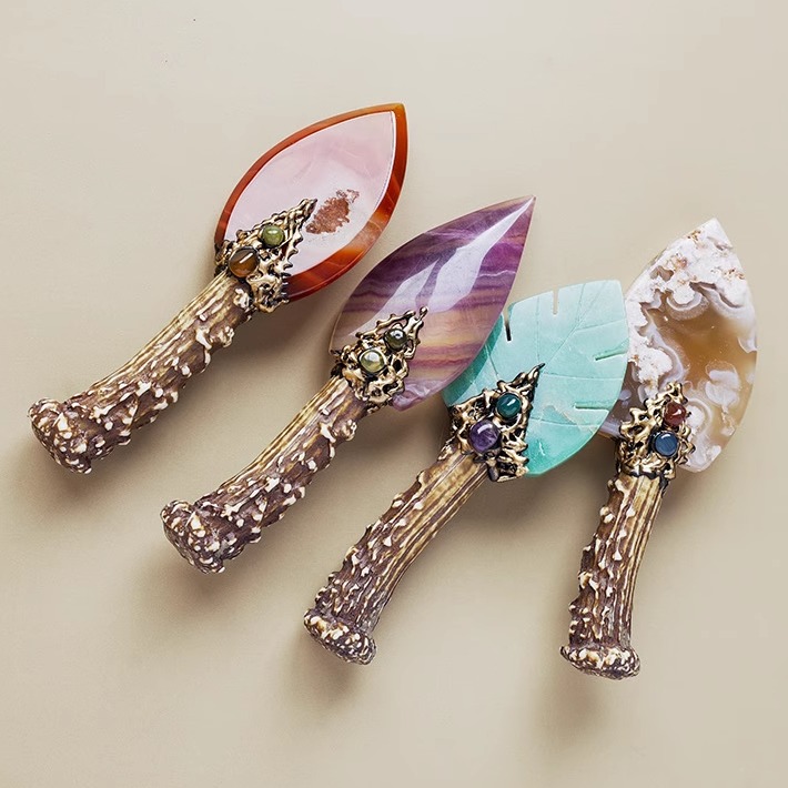 跨境红玛瑙火苗匕首模型雕刻件