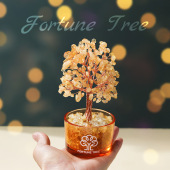 天然水晶发财树摆件黄水晶元 饰品办公室桌面招财摆件 宝树家居装