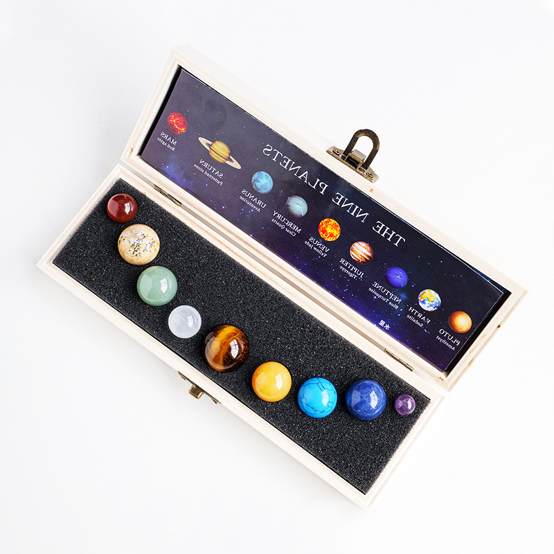 天然水晶矿物宝石矿石标本太阳系九大行星圆球桌面星球创意品摆件-封面