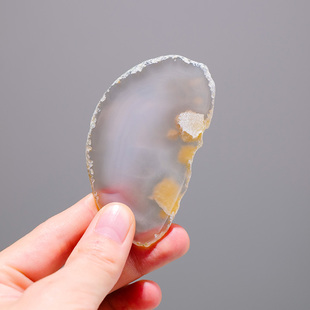 天然水晶矿石玛瑙切片把玩桌面鱼缸观景石矿物原石标本装饰品摆件