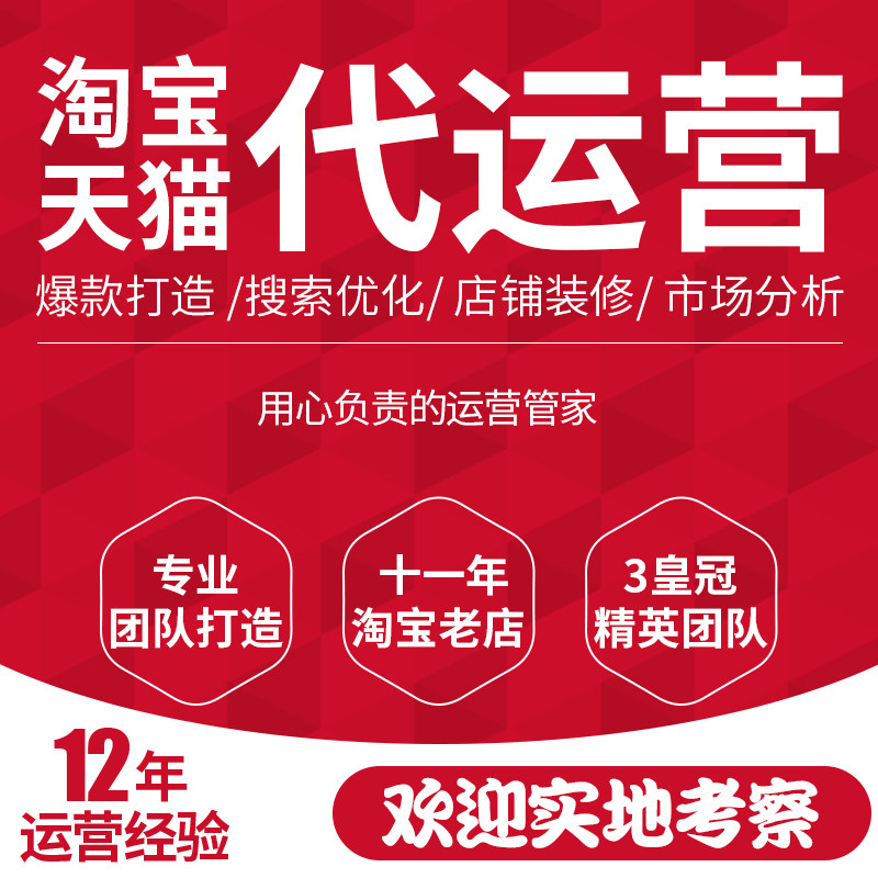 淘宝代运营天猫拼多多店铺代运营拖管服务直通车推广优化个人运营