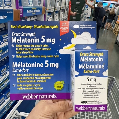 400粒加拿大直邮Webber伟博韦博天然助眠褪黑素Melatonin美乐通宁