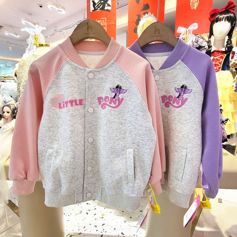 小马宝莉春季女童针织纯棉棒球服图片