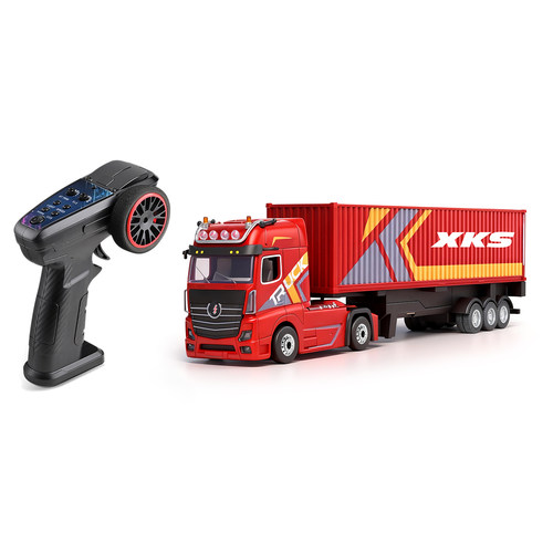 伟力6408 迷你遥控货柜车 1:64仿真全比例四驱车模型仿真集装箱车