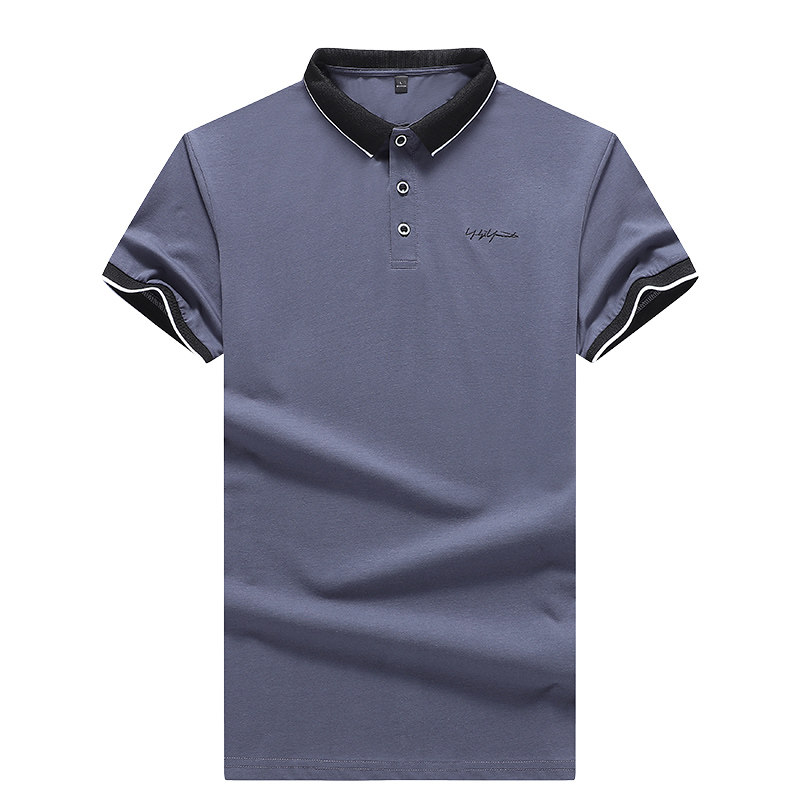 夏季短袖T恤男潮牌纯棉休闲翻领短袖POLO衫logo印花刺绣PL125P22,男装T恤,星座1410（原1902A）