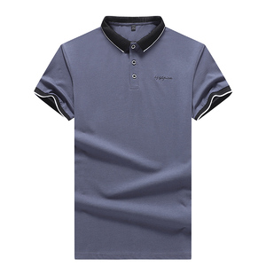 夏季短袖T恤男潮牌纯棉休闲翻领短袖POLO衫logo印花刺绣 PL125P22图片