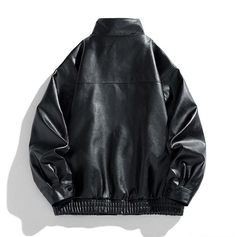 跨境外贸男装皮夹克新拼接男士夹克pu外套机车服皮衣男PY2488P75,男装夹克,星座1410（原1902A）
