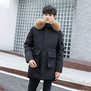 2021新款男士中长款羽绒服冬装外套男加厚户外防寒服羽绒服图片