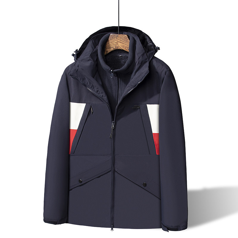 户外秋冬男女冲锋衣三合一可拆卸两件套加绒加厚登山服CF8587P160,男装夹克,星座1410（原1902A）