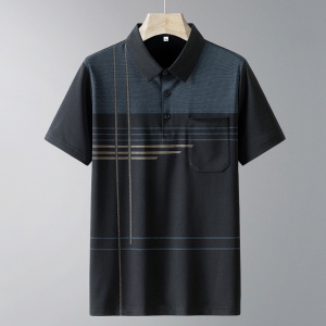 中老年冰丝珠地短袖POLO衫男 爸爸装透气POLO翻领t恤男 PL7701P35图片