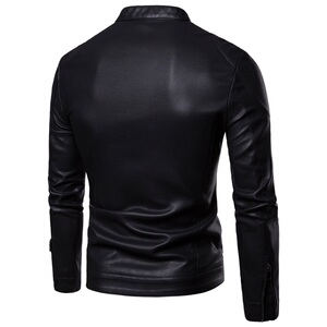 跨境外贸男士外套春秋皮衣飞行夹克男装PU皮机车服皮衣PY908-1P75图片