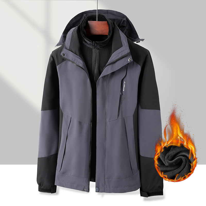 三合一水貂绒秋冬户外情侣运动冲锋衣防水防风登山服CF1818S-P85,男装夹克,星座1410（原1902A）