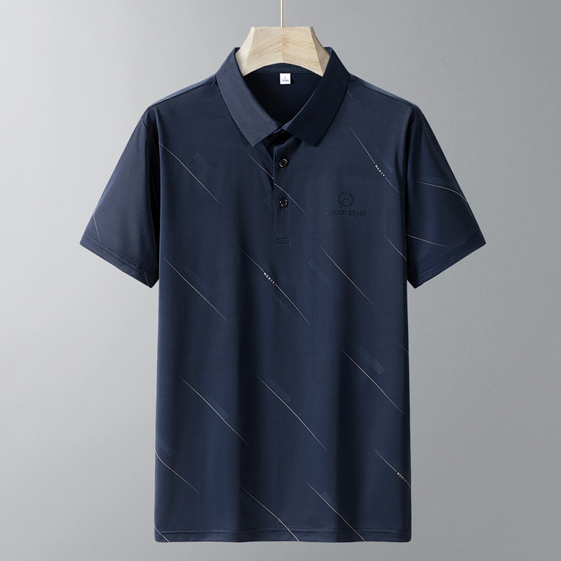 中老年冰丝新短袖POLO衫男主推冰丝速干翻领T恤衫爸爸装PL7703P35，男装Polo衫，星座1902A（原星座1216）