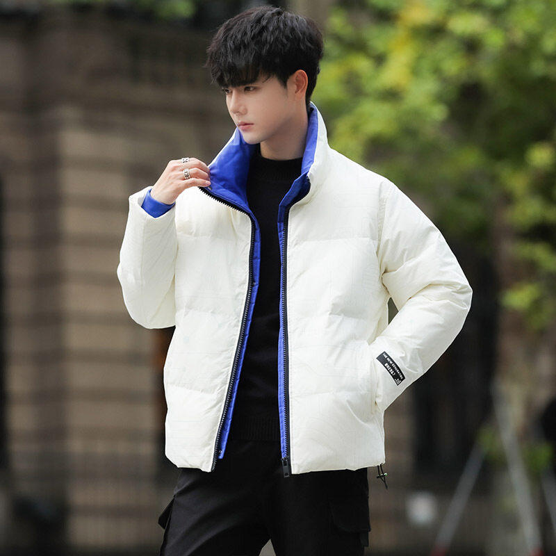 冬季羽绒服男21年外套短款男情侣装加厚潮流拼接休闲YR9853,男装羽绒服,星座1410（原1902A）