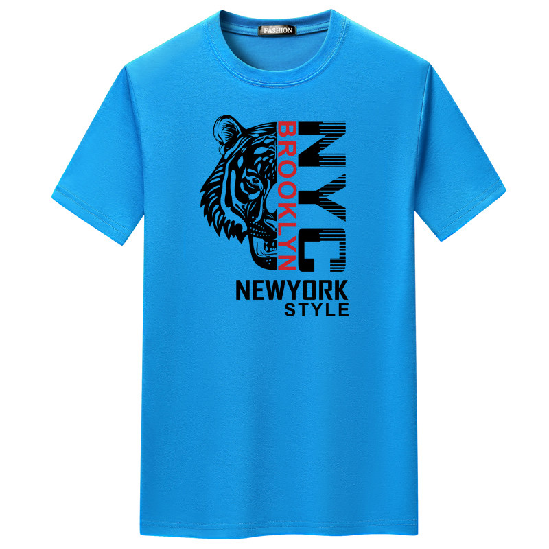 夏季男士短袖t恤青春宽松CVC60%棉新款男装DT3568-半面虎NYC-P15图片