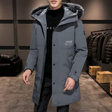 2024冬季羽绒服中长款连帽大毛领男士加厚白鸭绒外套YR19666P160，男装羽绒服，星座1902A（原星座1216）