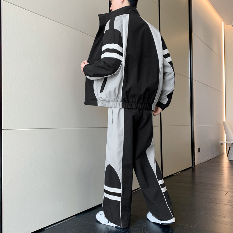 2025春秋多巴胺男女同款立领外套防风户外拼接休闲套装TZ573P105,女装套装/套裙,星座1410（原1902A）