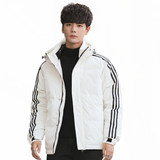1621冬季时尚情侣款亮面806连帽三条杠短款羽绒服男YR9851P80，男装羽绒服，星座1410（原1902A）