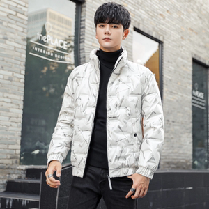 羽绒服男士2024新款秋冬季帅男士亮面印花立领男装外套 YR8027P95,男装羽绒服,星座1902A（原星座1216）