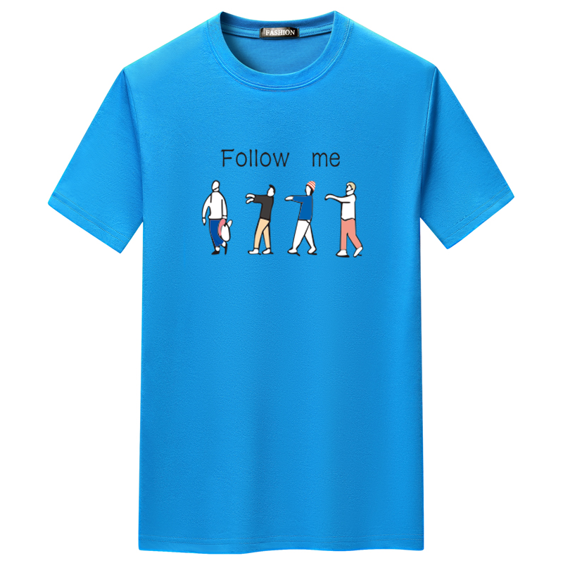 夏季短袖t恤潮流宽松CVC60%棉衣服新款男装DT3645-FOLLOWME-P15,男装棉衣,星座1410（原1902A）
