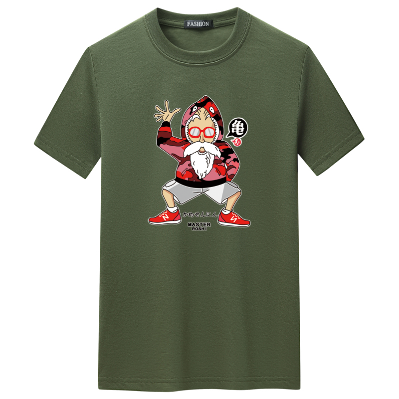 夏季男短袖t恤潮宽松CVC60%棉衣服新款男装DT3792-龟仙人-P15,男装棉衣,星座1410（原1902A）