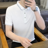 男POLO衫春夏季纯色简约公版商务短袖棉质上衣T恤衫二开PL3398P40，男装Polo衫，星座1410（原1902A）