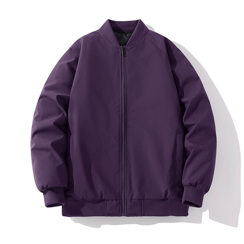 M-8XL大码棉服棒球领棉衣棉服字冬款外套纯色棉服可二开 MY887P65图片