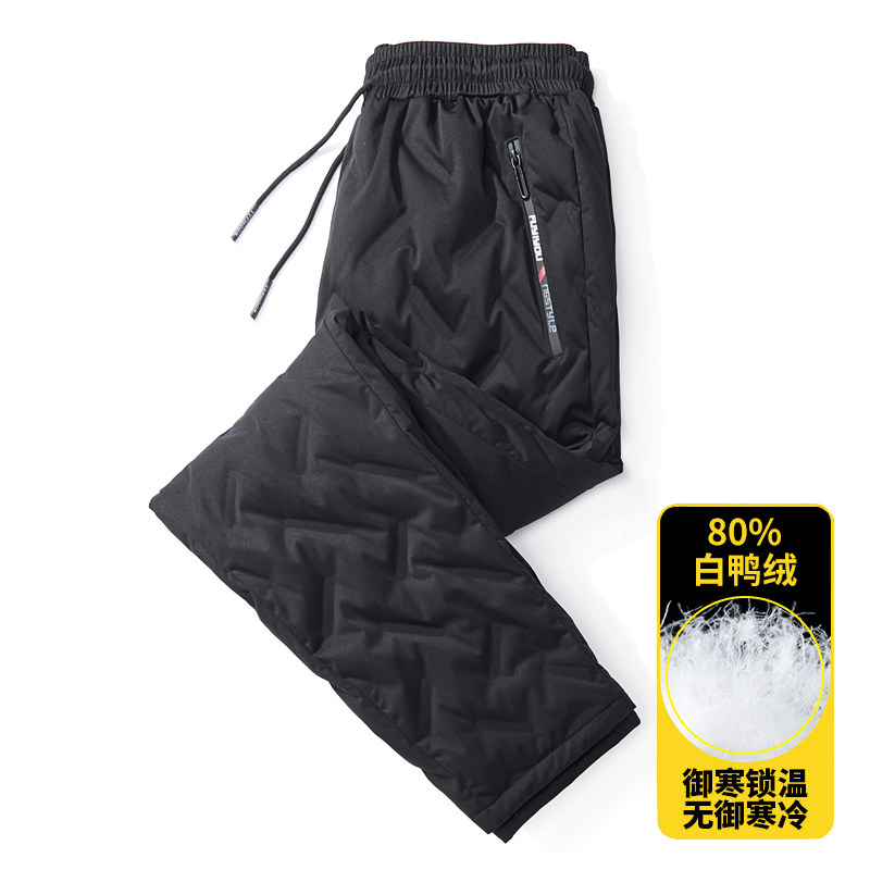 羽绒棉裤男冬季外穿加绒厚压胶长裤户外运动保暖束脚K9260679P85,男装棉裤,星座1410（原1902A）