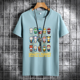 夏季男士短袖t恤潮流潮牌宽松纯棉衣服2021新款DT4467-三眼怪-P15，男装T恤，星座1410（原1902A）