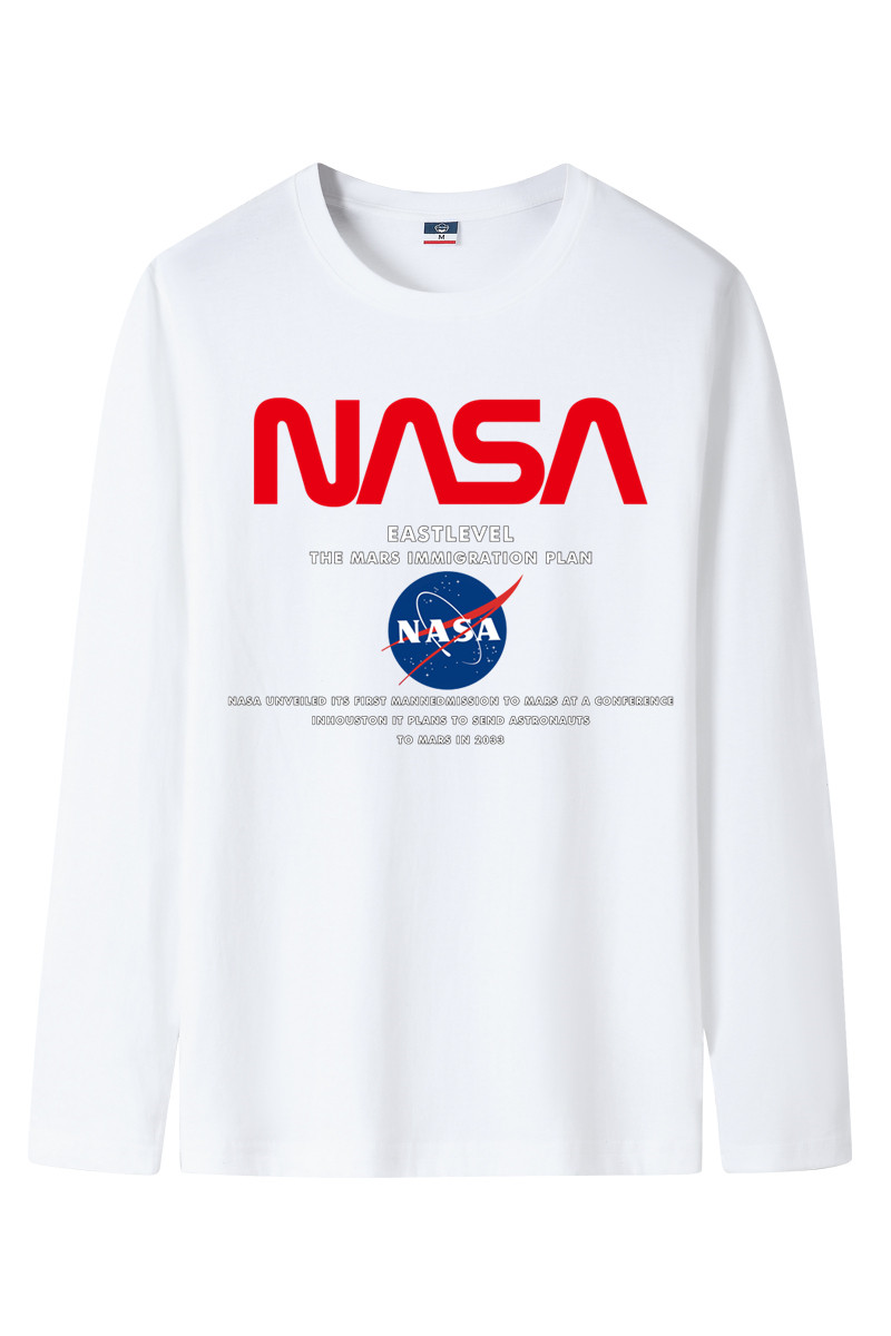 2022NASA新款韩版春秋男士纯棉圆领长袖T恤大码码号标CT6NS39-P18,男装T恤,星座1410（原1902A）