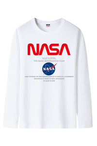 2022NASA新款韩版春秋男士纯棉圆领长袖T恤大码码号标CT6NS39-P18图片