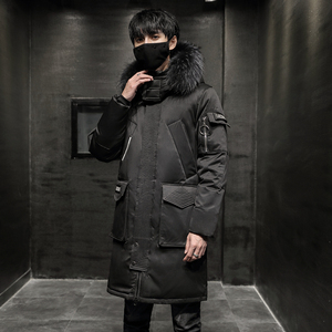 冬季外套男潮流加厚中长款大毛领户外青年男士羽绒服 YR896-P120图片