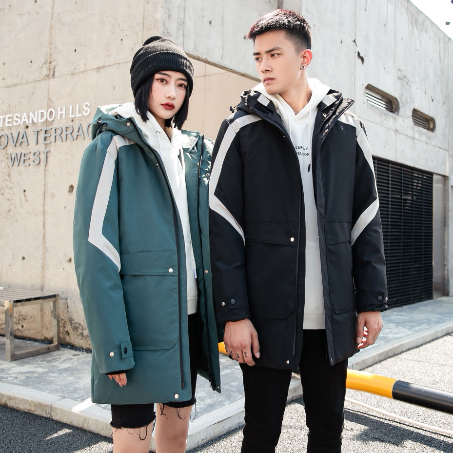 2066羽绒服男中长款冬季潮流连帽外套情侣装冬加厚保暖YR2025P90，男装羽绒服，星座1410（原1902A）