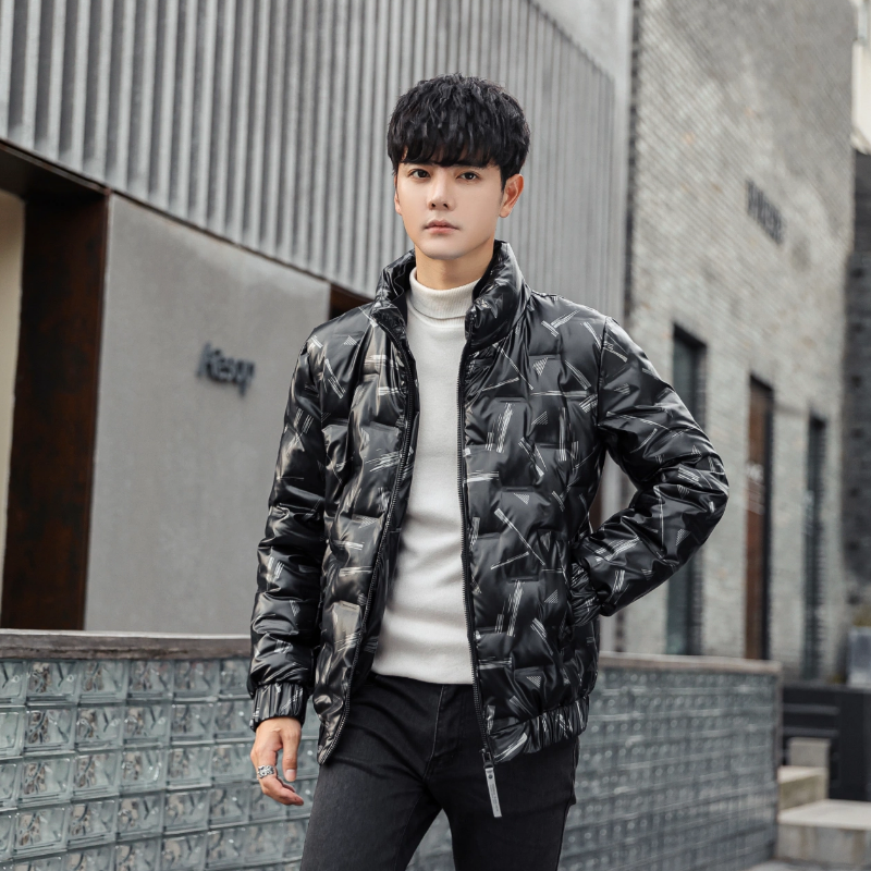 2024冬季男士羽绒服韩版短款亮面防寒保暖羽绒服男 YR2027P95图片
