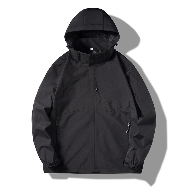 夹克单层冲锋衣男女连帽开衫拼色防水加厚户外登山服CF23689P60,男装夹克,星座1410（原1902A）