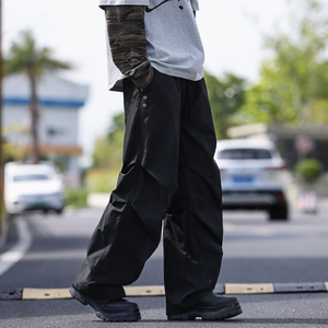 春秋季美式休闲裤男宽松直筒休闲工装潮牌机能户外长裤 K2537P45图片