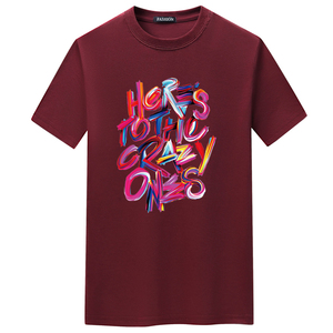 夏季男士短袖t恤潮CVC60%棉宽松衣服新款男DT3815-彩虹HeRos-P15图片