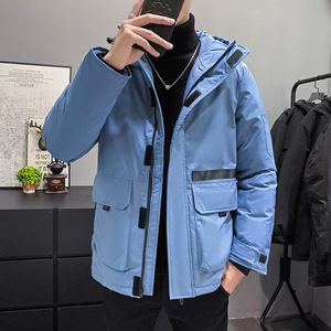 羽绒服男女同款短款加厚冬新款连帽外套户外情侣工装 YR2058P80图片