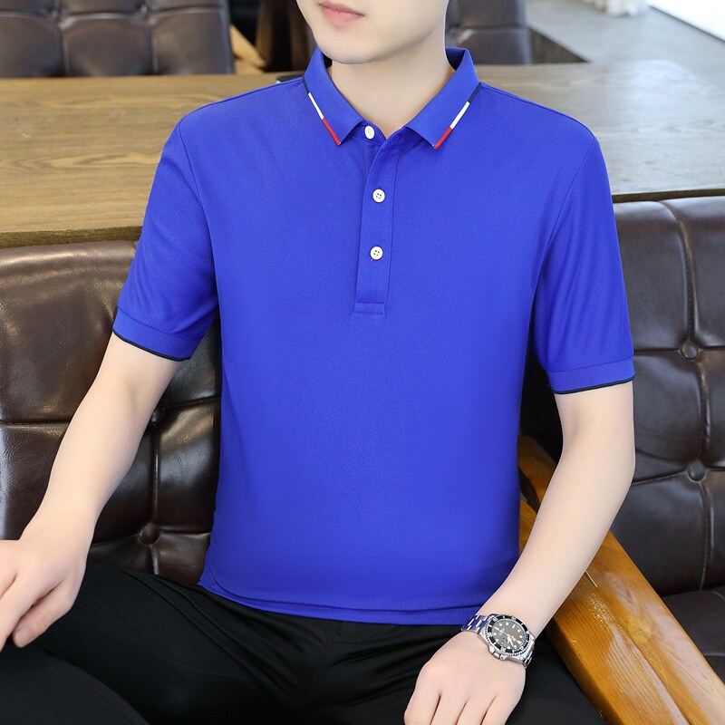 男POLO衫春夏季潮流纯色简约公版上衣商务短袖T恤衫薄款PL3384P25,男装Polo衫,星座1410（原1902A）
