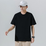 2024夏季100纯棉短袖T恤男士圆领高品质12色M-6XLDT2001-纯色P15，男装T恤，星座1410（原1902A）