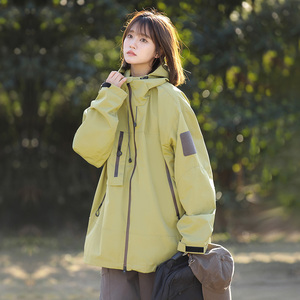 冲锋衣外套男士春秋美式机能工装户外防风防水登山服夹克 J91P32图片