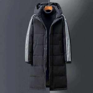 898新款三条杠羽绒服男士冬季外套长款宽松羽绒服 YR9873P105图片