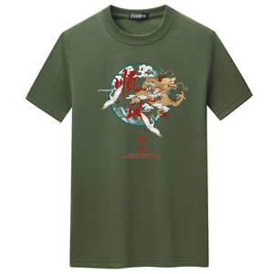 夏季男短袖t恤潮流宽松CVC60%棉衣服新款男装DT3801-顺风顺水-P15图片