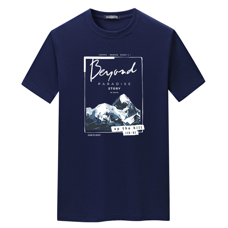 夏季男短袖t恤潮流宽松CVC60%棉衣服新款男装DT3543-BEY山,男装T恤,星座1410（原1902A）