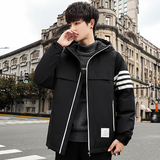 秋冬新品情侣款连帽羽绒服男士短款青年学生白鸭绒外套YR7051P75，男装羽绒服，星座1410（原1902A）
