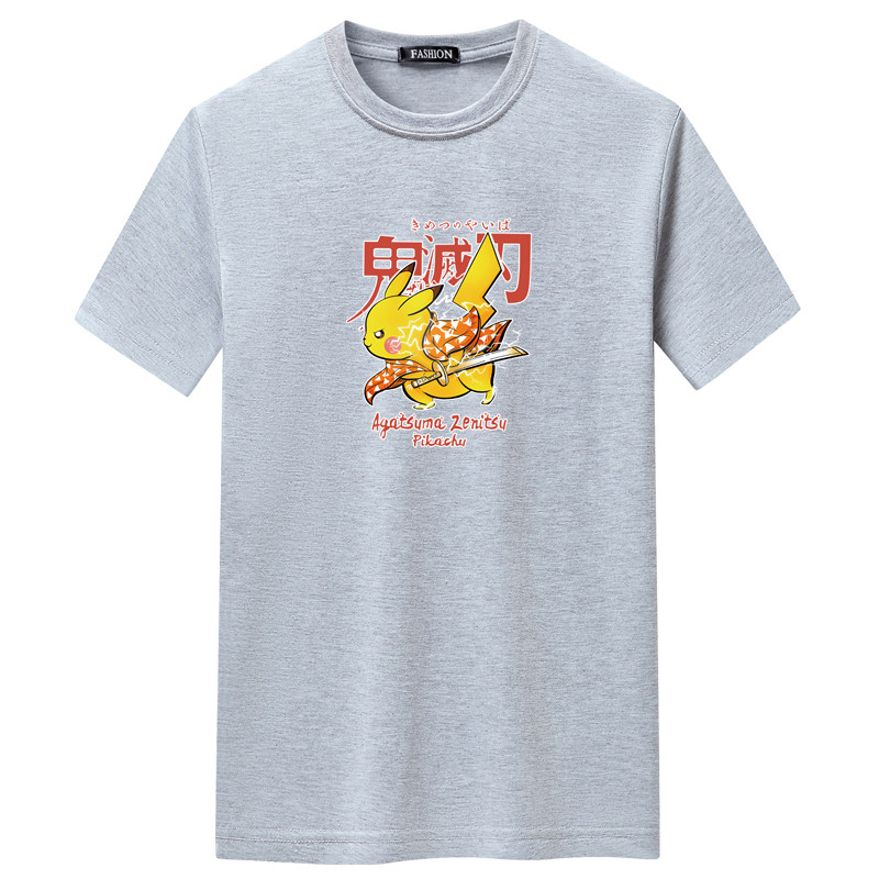 夏季短袖t恤潮流宽松CVC60%棉T恤新款男装DT3517-鬼灭刃-P15,男装T恤,星座1410（原1902A）