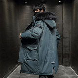 冬季外套男潮流加厚中长款大毛领户外青年男士羽绒服YR896P120，男装羽绒服，星座1410（原1902A）